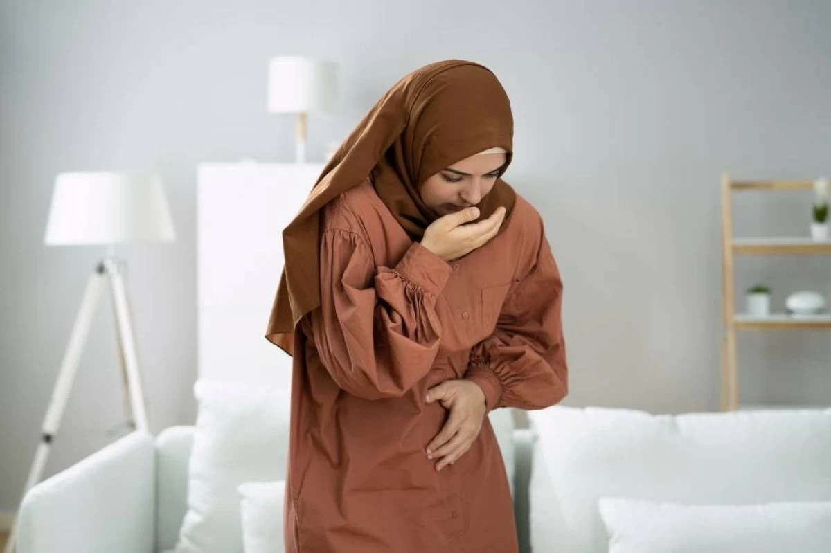 Ectopic Pregnancy And Nausea. Pregnant Woman Suffering