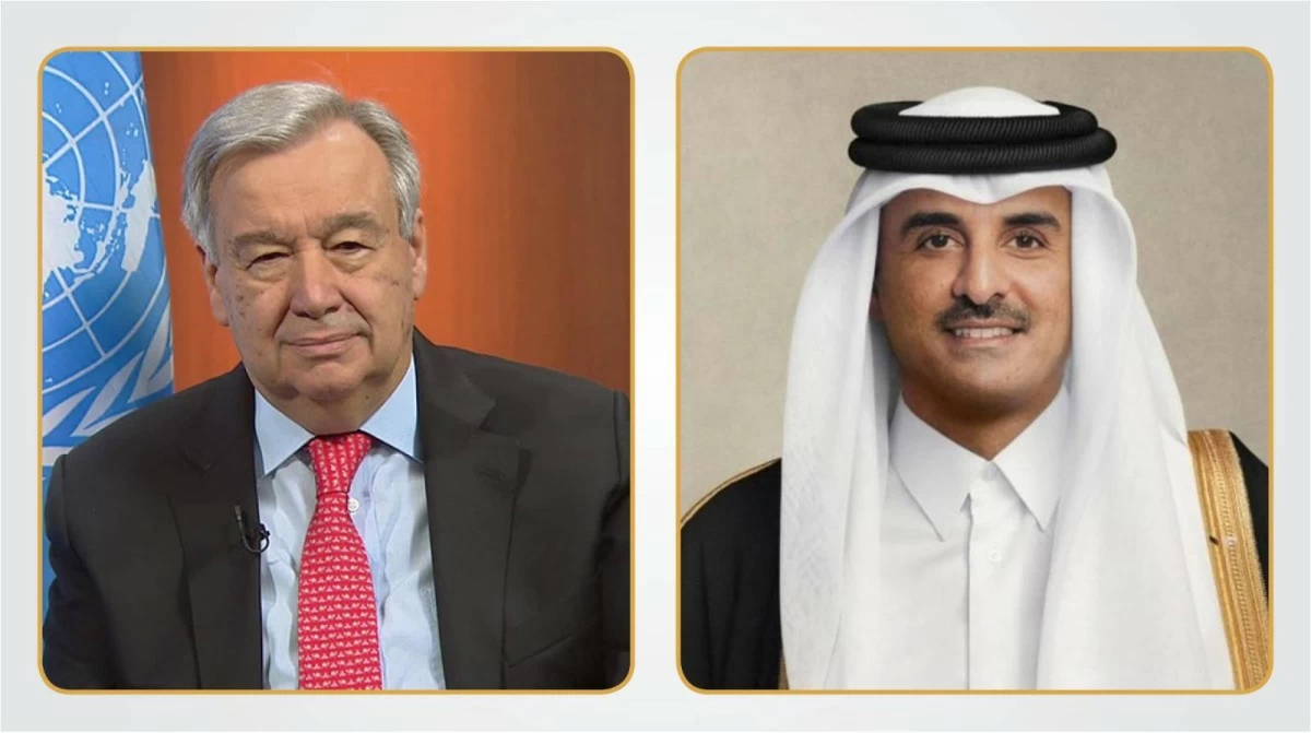 سموه يتلقى اتصالا هاتفيا من الأمين العام للأمم المتحدة