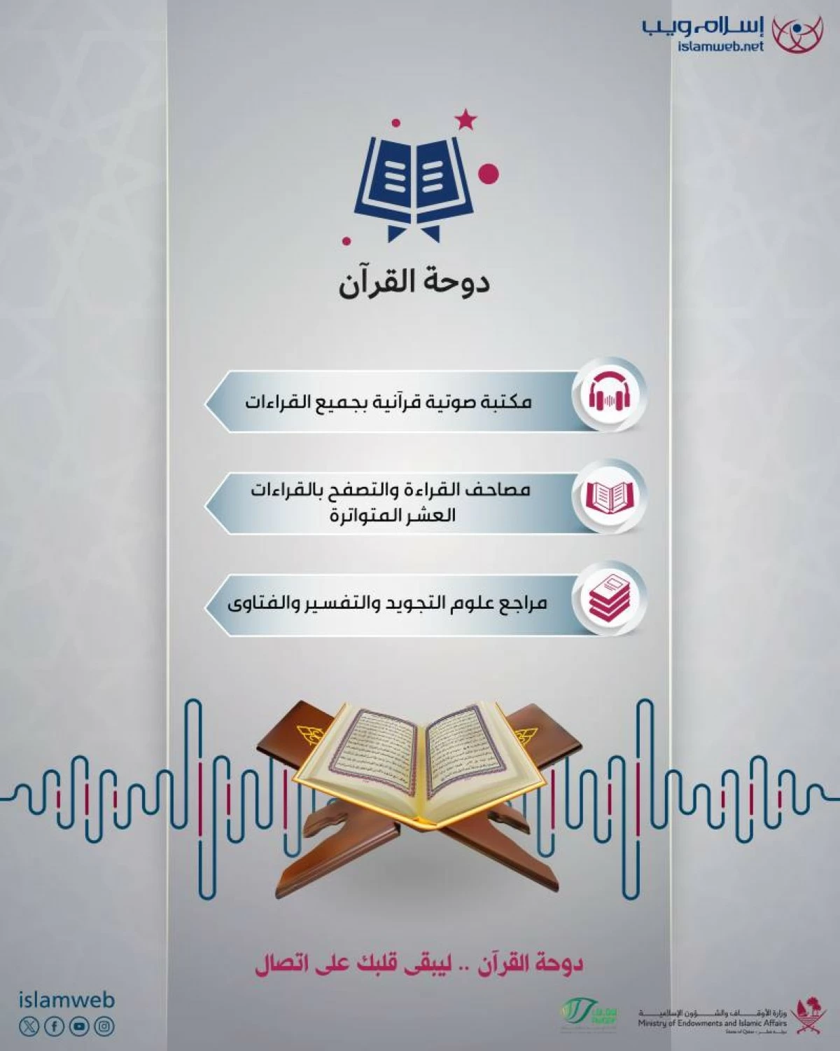 مكتبة صوتية تحتوي على خمسين سورة كاملة من القرآن الكريم