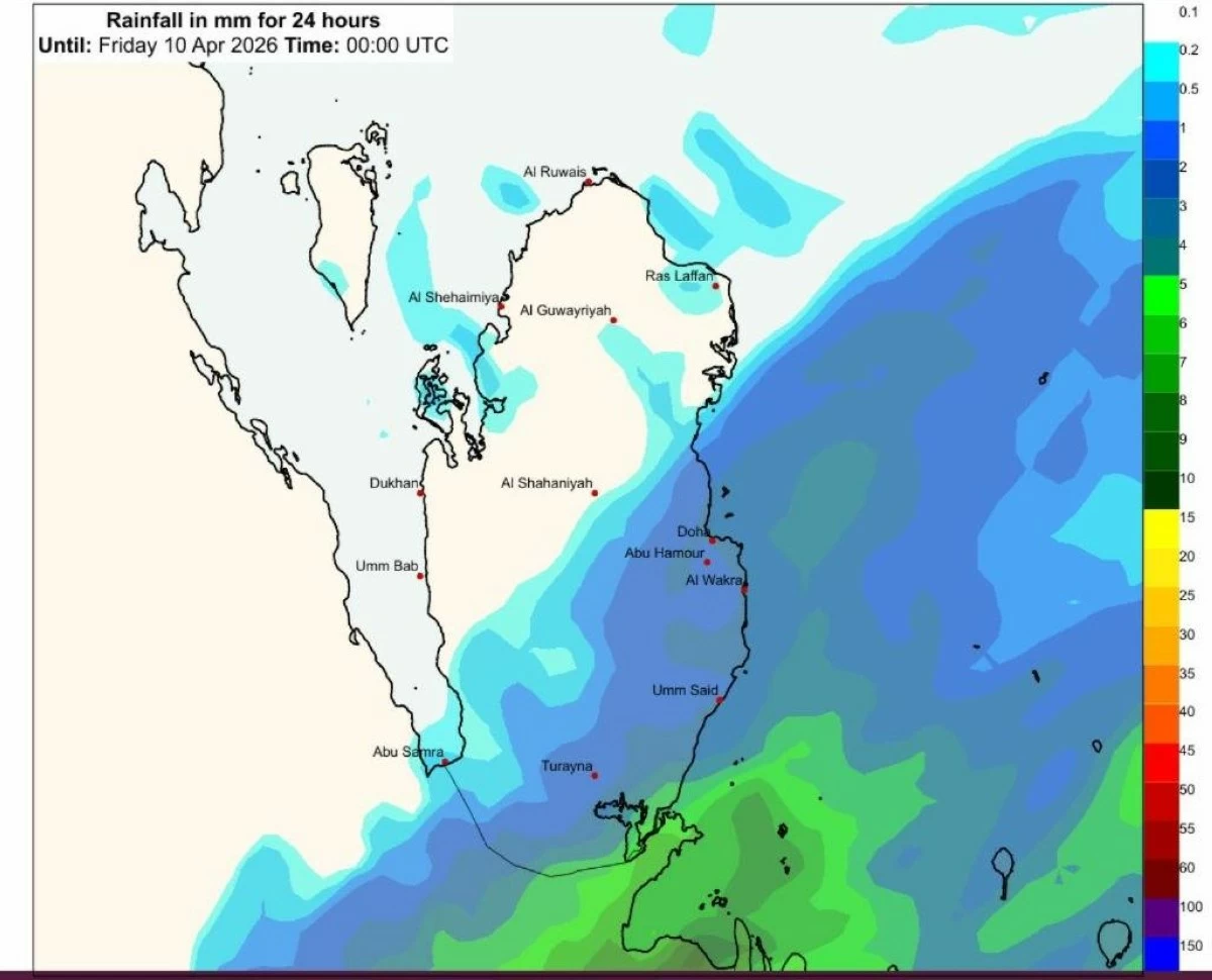 الأرصاد القطرية: أمطار رعدية متوقعة على فترات ابتداء من الخميس المقبل