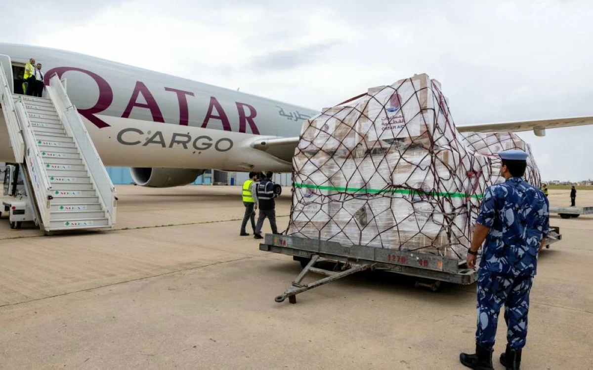 طائرة قطرية تحمل أكثر من 100 طن من المساعدات الإنسانية إلى لبنان