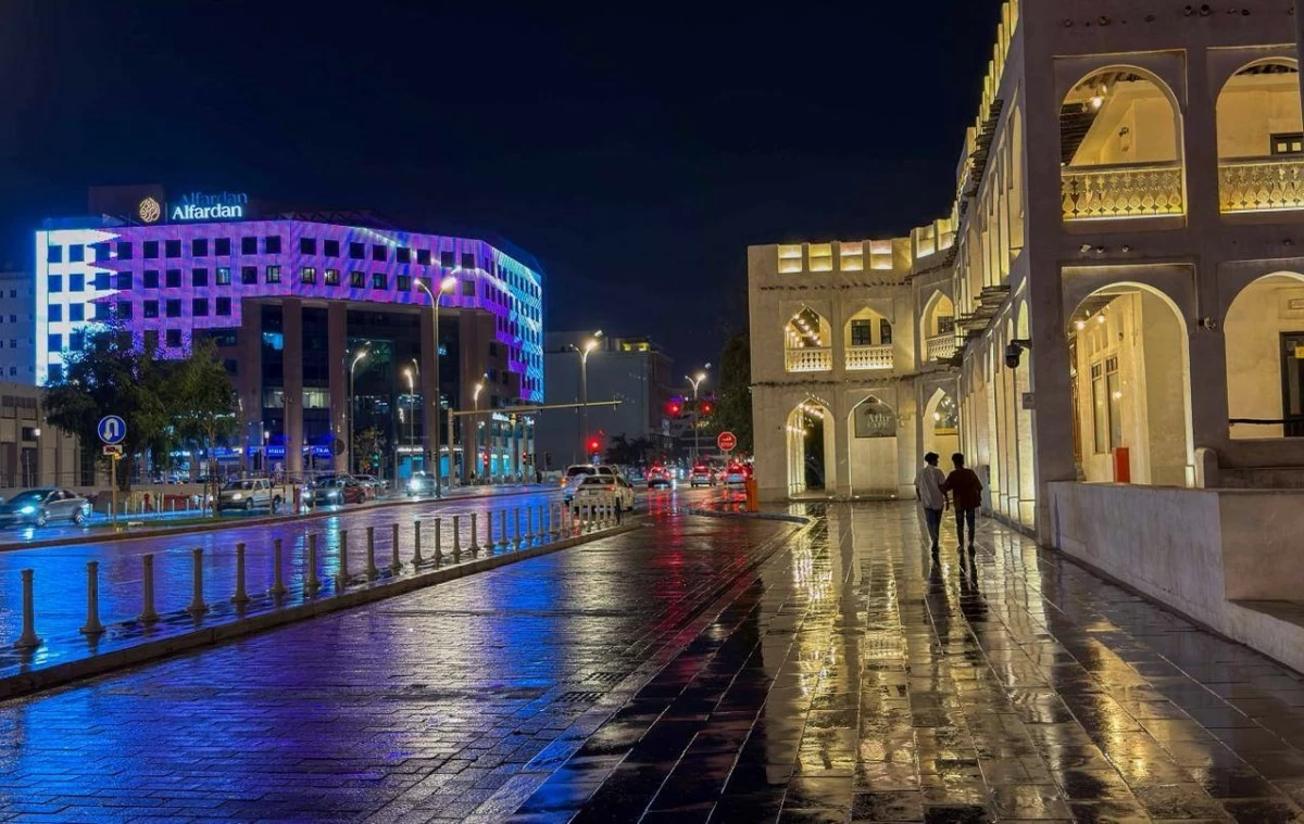 صوره – أمطار الخير تهطل على قطر