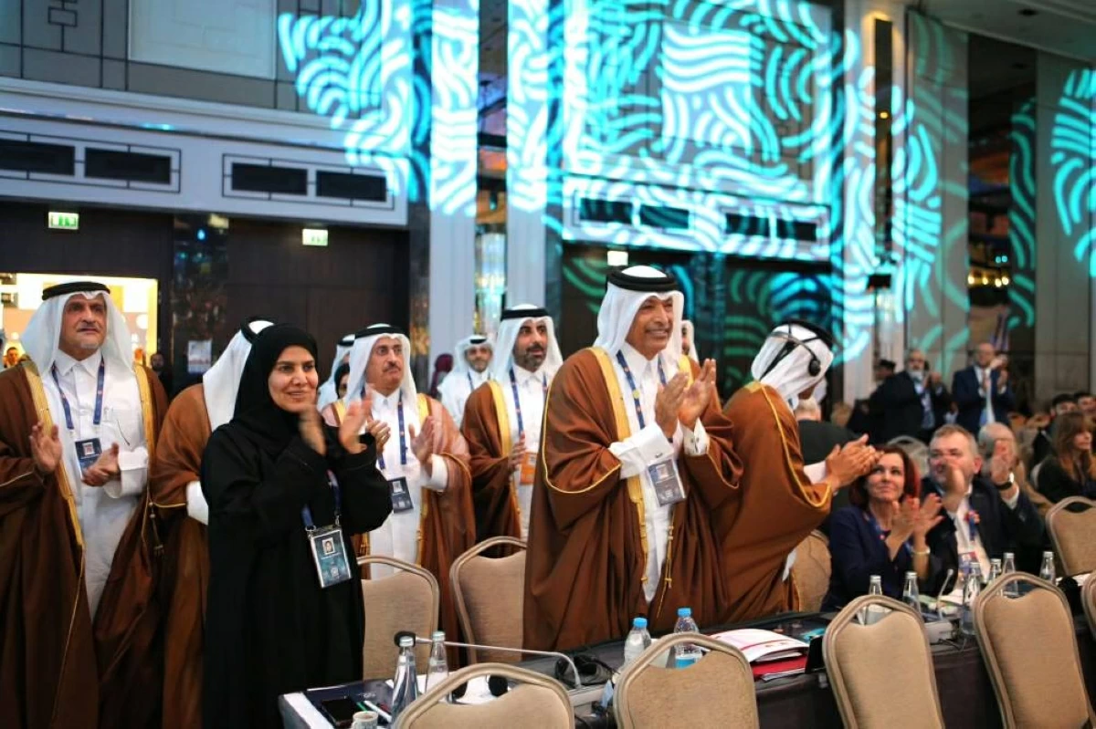 فوز البند الطارئ المقدم من دولة قطر بمشاركة عدد من الدول في الجمعية العامة للاتحاد البرلماني الدولي في اسطنبول