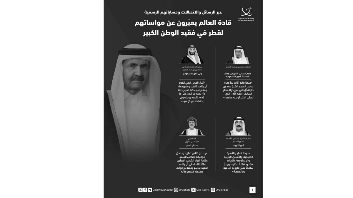 زعماء العالم يقدمون تعازيهم في فقيد الأمة العظيمة زعماء العالم يقدمون تعازيهم في فقيد الأمة العظيمة